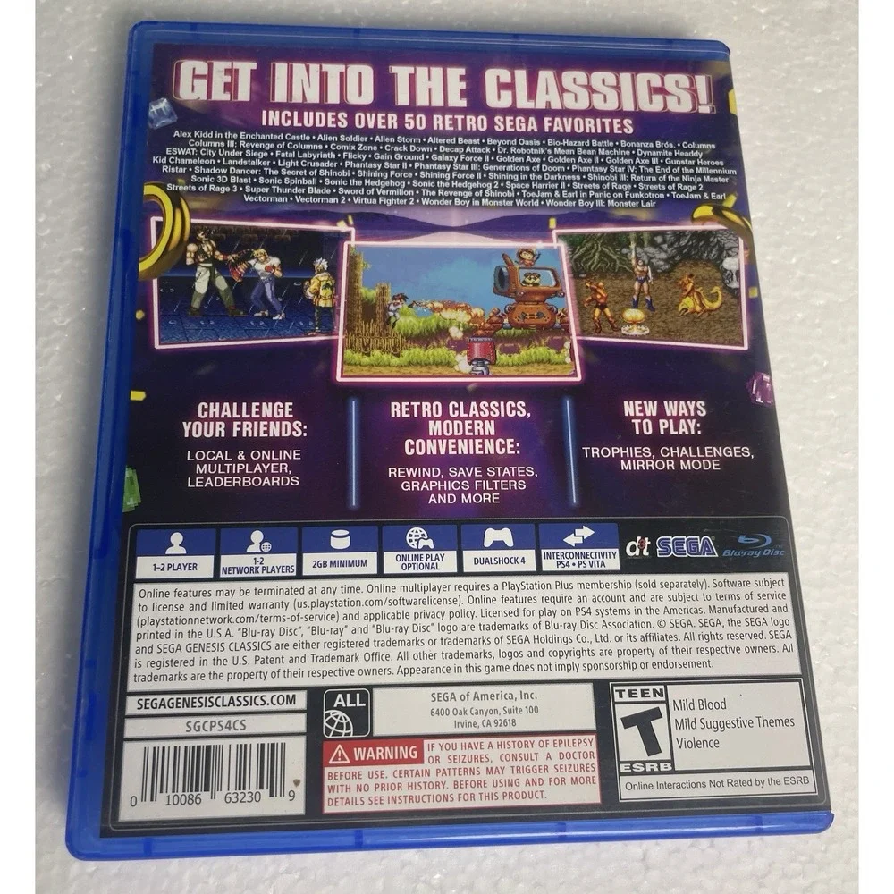 SEGA GENESIS CLASSICS PlayStation 4 PS4 Video Game-50 Games- Tested - Poster